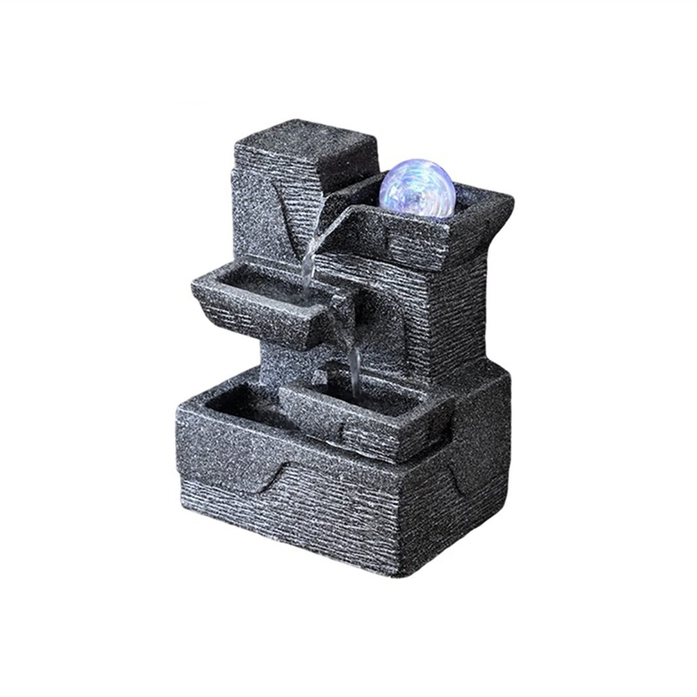 Desktop Fountain Waterfall Indoor Water Fountain Waterfall Scene Tabletop Feng Shui Meditation Tabletop Desk Fountain for Home Yoga Office Spa Living Room Zen Meditation Waterfall ( Color : B )