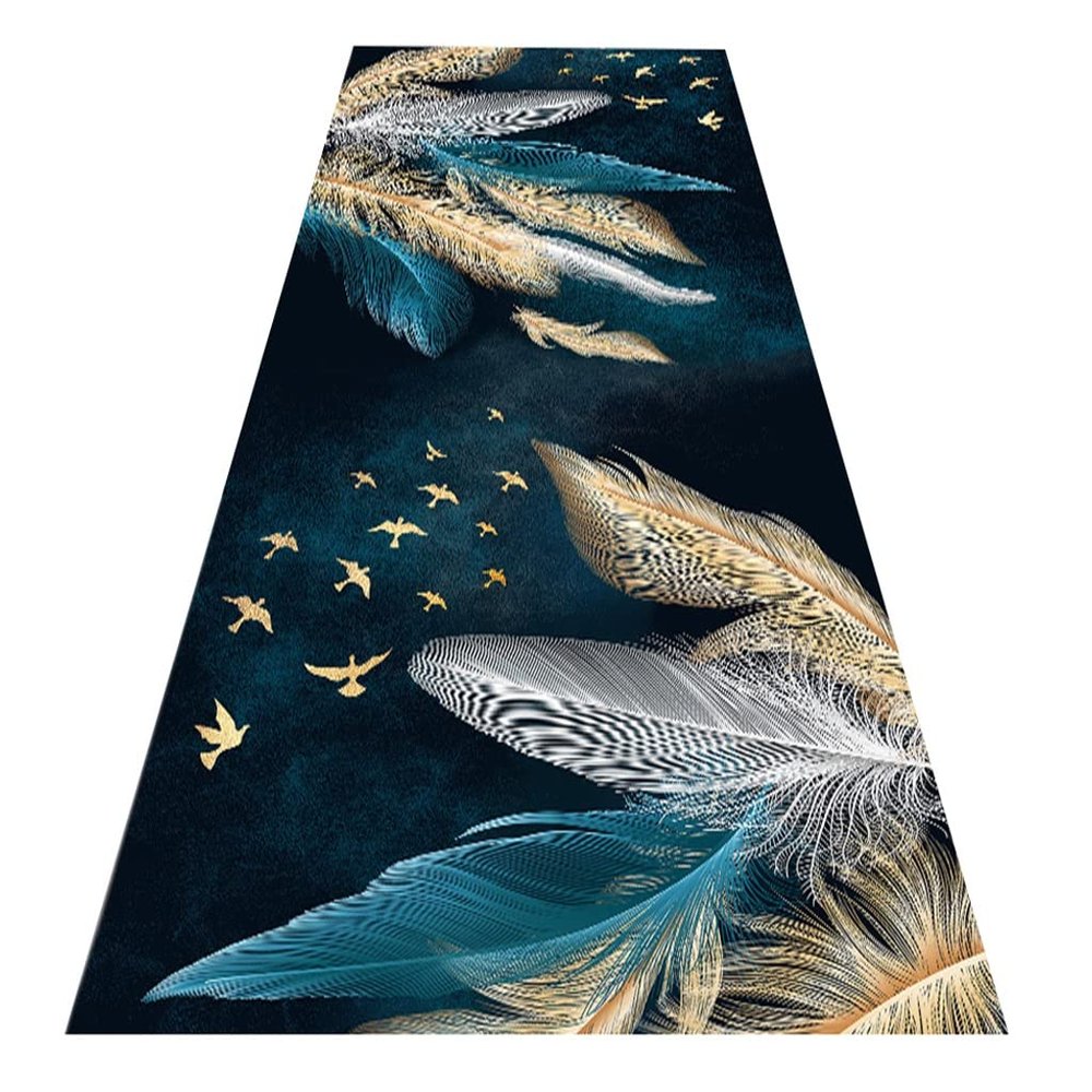 3D Long Hallway Runner Rugs Modern Flowers Area Rug Low-Pile Entryway Carpet with Natural Non-Slip Rubber Backing for Kitchen Living Room Bedroom Doorway ( Size : 50x480cm )