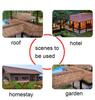 YYXDMFY Man-Made Thatch Simulation thatched roof Decoration Fake thatch Garden Scenic Sturdy Wooden House Farmhouse Artificial Plastic thatched Pavilion Waterproof PE Fake Straw view 4