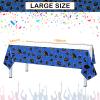 Tranqun 3 Pcs 2025 Graduation Party Tablecloth Graduation Cap Rectangle Plastic Disposable Table Cover Congratulate Decorations for Congrats Grad Party, 54 x 108 Inch(Blue and White) view 3
