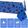 Tranqun 3 Pcs 2025 Graduation Party Tablecloth Graduation Cap Rectangle Plastic Disposable Table Cover Congratulate Decorations for Congrats Grad Party, 54 x 108 Inch(Blue and White) view 4