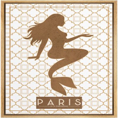 SIGNWIN Framed Canvas Print Wall Art Preppy Room Decor Paris Fantasy Mermaid Silhouette Pattern Animals Nature Illustrations Bohemian Colorful for Living Room, Bedroom, Office - 16"x24" Natural
