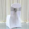 MYS QiQi Pack of 100 Flowers Organza Stretch Chair Sashes, for Wedding Party Chair Cover Decoration, Spandex Stretch Chairs Bands (100 PCS Silver Grey) view 1