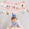 13 Pcs Boho Rainbow First Birthday Photo Supplies Bohemian Rainbow Baby Monthly Milestone Photo Banner Pink Garland from Newborn to 12 Months for Boho Birthday Party Supplies Photo Booth Props Decor view 3