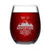 And So The Adventures Begins Wine Glasses Funny Stemless Wine Glass Laser Engraved Whiskey Glass Shot Glass Unique Novelty Idea for Him, Her, Mom, Wife, Boss,15 oz view 1