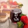But is It A Truth - ??,Stemless Wine Glass,Wedding Favor Glasses,Clear Glass,Party Favor Glass for Events,Branding,and Gifts. view 2