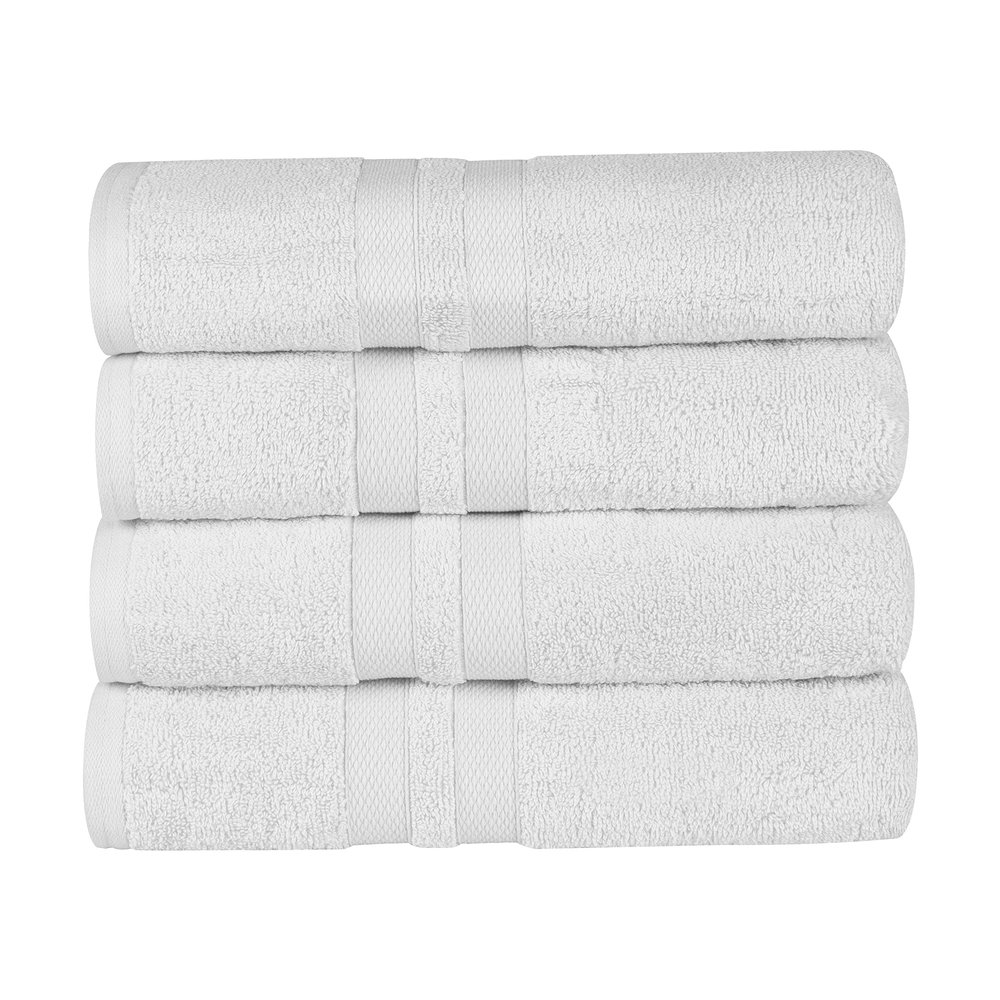 BNM Ultra-Soft Cotton Bathroom Towel Set, Includes 4 Bath Towels, Quick-Dry, Home Basics, Shower, Bathroom Spa Basics, Home Essentials, Highly Absorbent, Plush Solid Design, 4 Pieces, Silver
