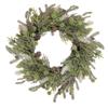 Artificial Christmas Wreath with Frosted Foliage and Pine Cones 24-Inch Unlit view 1