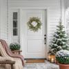 Artificial Christmas Wreath with Frosted Foliage and Pine Cones 24-Inch Unlit view 3