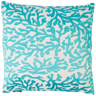 MOD LIFESTYLES 20x20 All Over Coral Decorative Pillow 20'' x 20'' Blue/White