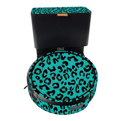 MightySkins Skin Compatible with iRobot Roomba j7+ - Teal Leopard | Protective, Durable, and Unique Vinyl Decal wrap Cover | Easy to Apply, Remove, and Change Styles | Made in The USA