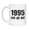 1995 Ctrl Alt Del Coffee Tea Mug for Friends Mom Dad Coworkers Boss, 11-Ounce White view 1