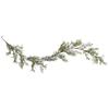 Northlight Artificial Christmas Garland with Frosted Foliage and Berries Unlit, 5' x 7", Green view 1