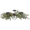 26" Triple Candle Holder with Frosted Foliage and Pine Cones Christmas Decor view 1