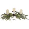 26" Triple Candle Holder with Frosted Foliage and Pine Cones Christmas Decor view 2