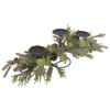 26" Triple Candle Holder with Frosted Foliage and Pine Cones Christmas Decor view 4