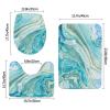 3 Piece Bathroom Mats Set Natural Blue with Gold Liquid Texture Marble Bath mat Non Slip Shower Rugs Extra Soft and Water Absorbent Floor Rug Toilet Contour Mat Lid Cover view 3