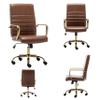 BTEXPERT Brown Vintage Faux Leather Adjustable Home Office Golden Arms Exectuive Chair High Back Manager Desk Armchair, (5162BN) view 4