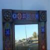 24" PUNCHED TIN MIRROR mixed talavera tile mexican ethnic hand made folk art view 2