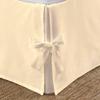 Silver Cotton 1 Piece Split Corner Tie Bed Skirt, 100% Egyptian Cotton, 1000 TC 15 Inch Drop Length Queen Size Solid Ivory view 1