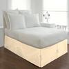 Silver Cotton 1 Piece Split Corner Tie Bed Skirt, 100% Egyptian Cotton, 1000 TC 15 Inch Drop Length Queen Size Solid Ivory view 2
