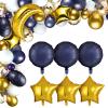 Zhanmai 110 Pcs Navy Blue Balloon Garland Kit Sky Night Moon Star Theme Balloons 36'' Gold Moon and 18'' Star Foil Party Decoration Wedding Birthday Blue Parties and Celebrations Decor view 1