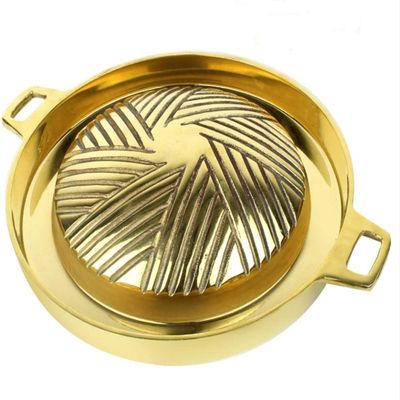 Brass Grill Pan, Thai-Korean Style BBQ grill pan, Steak hot pan, Mookata pan, Nonstick pan Indoor/Outdoor pan, Size : 11.5 in.