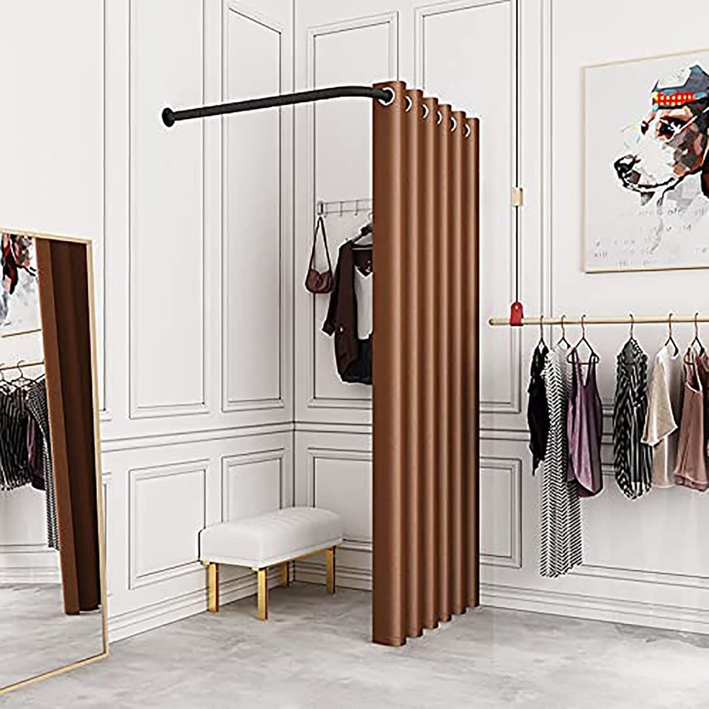 Clothing Store Fitting Room L-Shaped,for Privacy Protection And Room Divider, Simple Mobile Changing Room, Dressing Room,Wall Mounted,Mall Simple Changing Room And Display Rack, Easy To Install