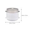 1set Double-layer Microwave Kitchen Steamer High Temperature Food Cooker for Efficient Steaming of Buns Rice Dumplings Practical Safe Cooking Container Grey Design view 2
