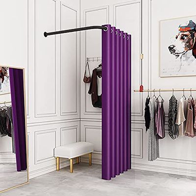 Clothing Store Fitting Room L-Shaped,for Privacy Protection And Room Divider, Simple Mobile Changing Room, Dressing Room,Wall Mounted,Mall Simple Changing Room And Display Rack, Easy To Install