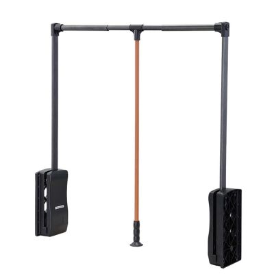 45-115 cm Pull Down Wardrobe Rail Lift Collapsible Closet Rod Aluminium Retractable Wardrobe Lift Hanger Organizer Storage System, Adjustable Width Clothing Finishing Rack
