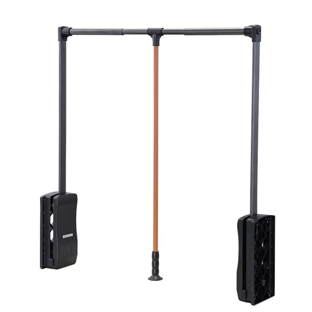 45-115 cm Pull Down Wardrobe Rail Lift Collapsible Closet Rod Aluminium Retractable Wardrobe Lift Hanger Organizer Storage System, Adjustable Width Clothing Finishing Rack