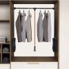 45-115 cm Pull Down Wardrobe Rail Lift Collapsible Closet Rod Aluminium Retractable Wardrobe Lift Hanger Organizer Storage System, Adjustable Width Clothing Finishing Rack view 2