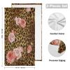 AIYOOLER Pink Rose Hand Towels for Bathroom Set of 2 Leopard Flower Cute Mix Wild Animal Creative Modern Art Soft Absorbent Small Bath Towels Decorative Towel Multipurpose for Hotel,Gym,Spa 28x14in view 2