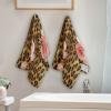 AIYOOLER Pink Rose Hand Towels for Bathroom Set of 2 Leopard Flower Cute Mix Wild Animal Creative Modern Art Soft Absorbent Small Bath Towels Decorative Towel Multipurpose for Hotel,Gym,Spa 28x14in view 4