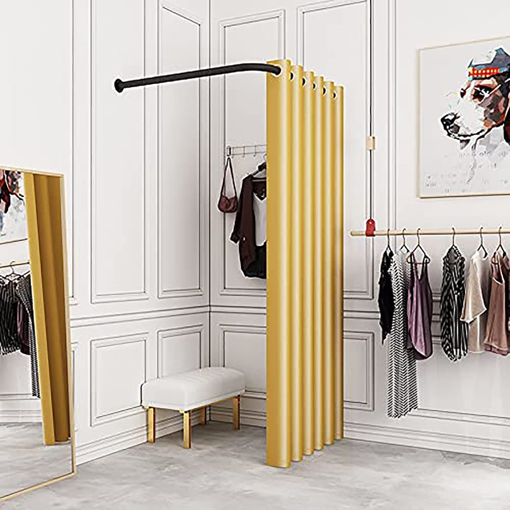 Clothing Store Fitting Room L-Shaped,for Privacy Protection And Room Divider, Simple Mobile Changing Room, Dressing Room,Wall Mounted,Mall Simple Changing Room And Display Rack, Easy To Install