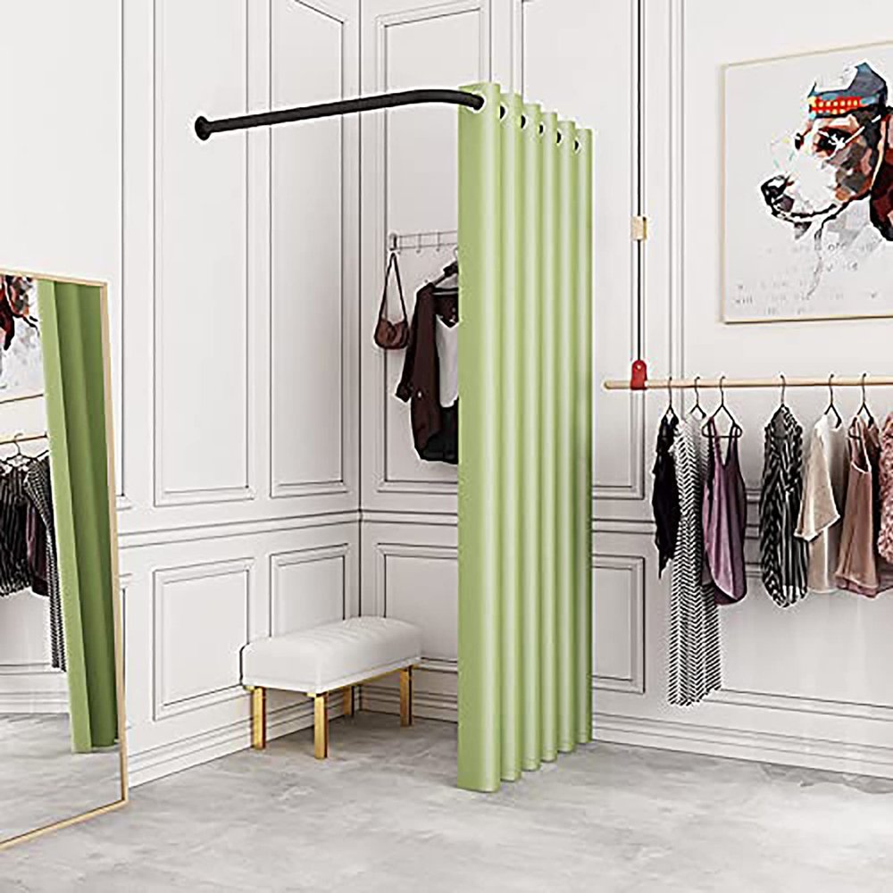 Clothing Store Fitting Room L-Shaped,for Privacy Protection And Room Divider, Simple Mobile Changing Room, Dressing Room,Wall Mounted,Mall Simple Changing Room And Display Rack, Easy To Install