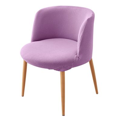 XGANGM Kitchen Dining Room Chairs Covers Slipcovers with Curved Back Set of 1/2/4/6, Office Living Room Wingback Chair Slipcovers Stretch Checked Velvet Grey Bar Swivel Chairs Covers,L,4PCS