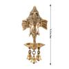 ARTVARKO Brass Ganesh Ganesha Wall Hanging Idol Oil Lamp Three Diyas and Bells Puja Gifting Entrance Home Decor Idol 9.5 Inch. view 4
