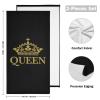 AIYOOLER Black Hand Towels for Bathroom Set of 2 Black and Gold Queen Crown Soft Absorbent Small Bath Towels Decorative Kitchen Guest Dish Towel Multipurpose for Hotel,Gym,Spa 28x14in view 2