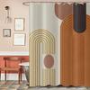 GKLEASG Mid Century Shower Curtain, Brown Modern Boho Neutral Arch Geometric Machine Washable Waterproof for Bathroom Bathtub with 12 Hooks 72x72 view 3