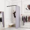 Clothing Store Fitting Room L-Shaped,for Privacy Protection And Room Divider, Simple Mobile Changing Room, Dressing Room,Wall Mounted,Mall Simple Changing Room And Display Rack, Easy To Install view 1