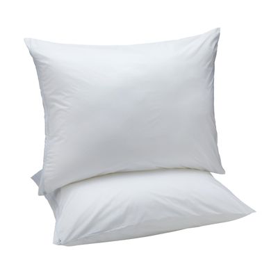 Amazon Basics Down Alternative Bed Pillows and Pillow Protector Case 2-Piece Set, Medium Density, Standard - Pack of 2, White, 26"L x 20"W