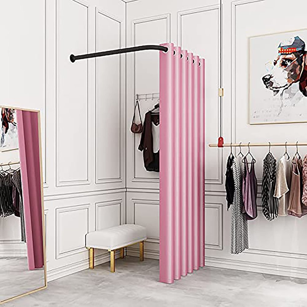 Clothing Store Fitting Room L-Shaped,for Privacy Protection And Room Divider, Simple Mobile Changing Room, Dressing Room,Wall Mounted,Mall Simple Changing Room And Display Rack, Easy To Install