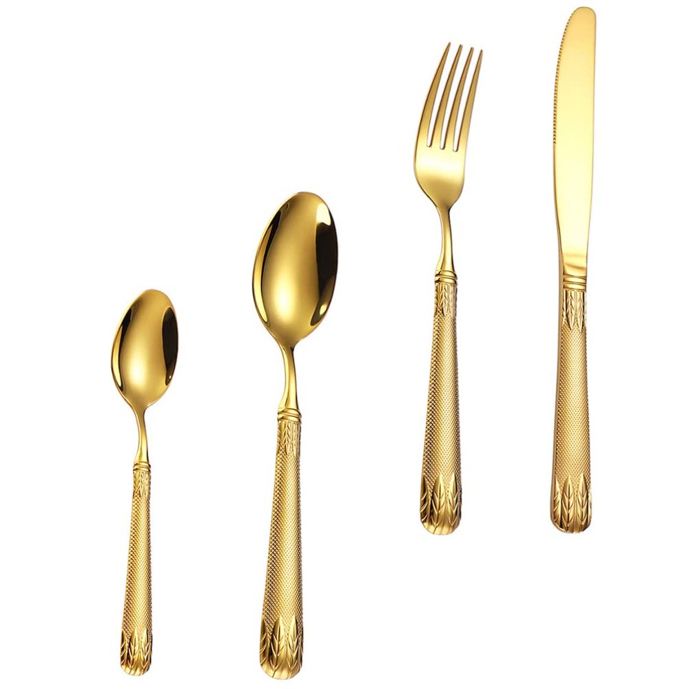1 Set Stainless Steel Western Tableware Party Cutlery Reusable Cutlery Forks Spoons Cutter Western Flatware Kitchen Utensil Home Food Flatware Tableware