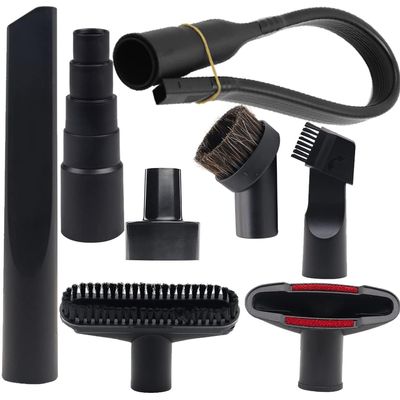 8 Pcs Household Cleaning Vacuum Cleaner Attachments for Shop Vac Accessories - 2 1/2" to 1 1/4" Vacuum Hose Adapter, 1 7/8" to 1" Adapter for Shop Vac, 1 1/4" Vacuum Brush Flexible Crevice Tool