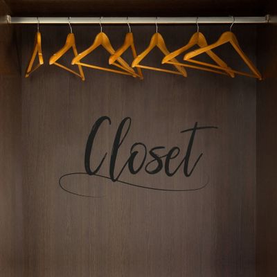 Closet Signage Decal Area Label Signage Shoe Closet Storage Organizer Style Dresser Vinyl Wall Art Decal Sticker Home Closet Area Dressing Room Dressing Area Wardrobe Cabinet Size (16x40 inch)