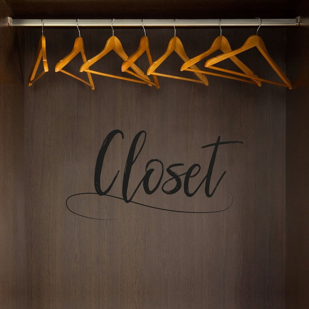 Closet Signage Decal Area Label Signage Shoe Closet Storage Organizer Style Dresser Vinyl Wall Art Decal Sticker Home Closet Area Dressing Room Dressing Area Wardrobe Cabinet Size (16x40 inch)