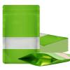 100 Pieces Smell Proof Mylar Bags, Resealable Food Storage Bags with Clear Window, Foil Pouch Stand-up Bags for Food Self Sealing Storage Supplies (Green, 4 x 6 Inch) view 1