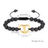 Black Volcanic Rope Cremation Bracelet With Stainless Steel Heart Urn Ashes Jewelry Adjustable Expandable Urn Bracelet view 2